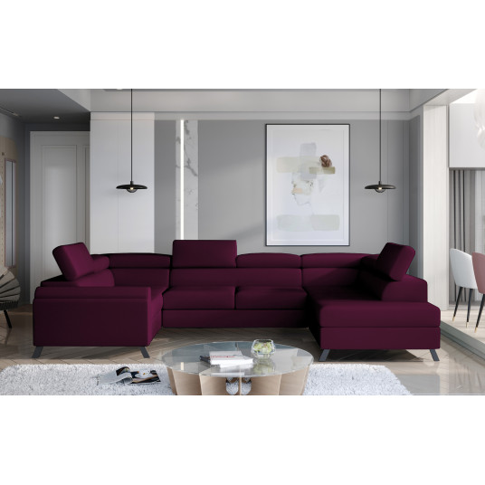 Kampinė sofa Escada su patalynės dėže, audinys Mat Velvet 68