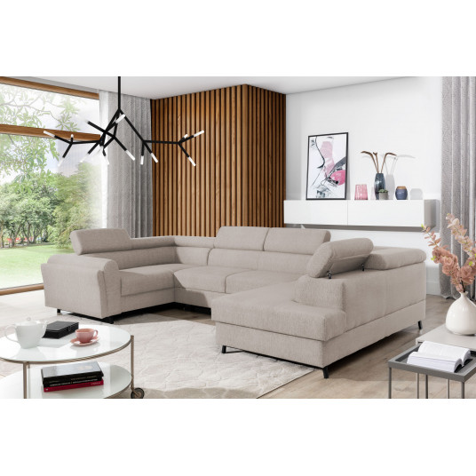 Kampinė sofa Escada su patalynės dėže, audinys Palacio 61