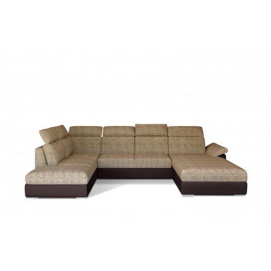 Kampinė sofa Evanell su patalynės dėže, audinys Berlin 03, Soft 66