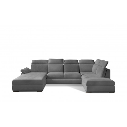 Kampinė sofa Evanell su patalynės dėže, audinys Monolith 84