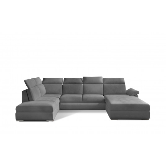Kampinė sofa Evanell su patalynės dėže, audinys Monolith 84