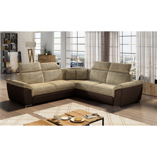 Kampinė sofa Federico su patalynės dėže, audinys Berlin 03, Soft 66