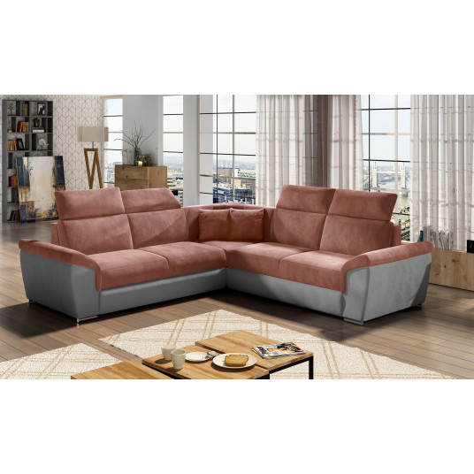 Kampinė sofa Federico su patalynės dėže, audinys Kronos 29, Paros 05
