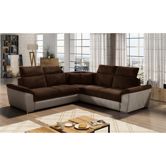 Kampinė sofa Federico su patalynės dėže, audinys Kronos 06, Paros 02