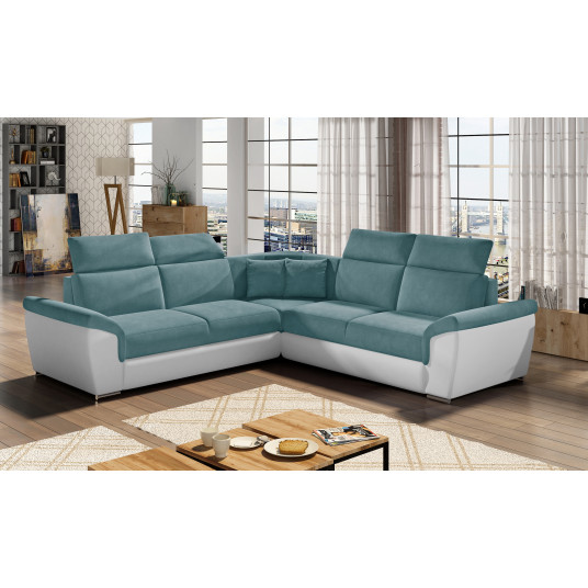 Kampinė sofa Federico su patalynės dėže, audinys Ontario 83, Soft 17