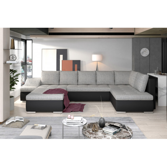 Kampinė sofa Giovanni su patalynės dėže, audinys Berlin 01, Soft 11