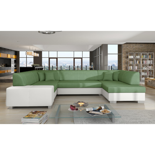 Kampinė sofa Havana su patalynės dėže, audinys Soro 34, Soft 17