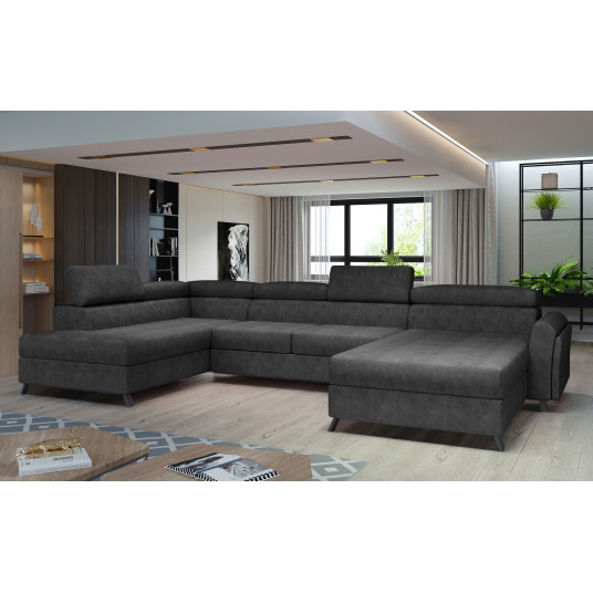 Kampinė sofa Josette su patalynės dėže, audinys Dora 96