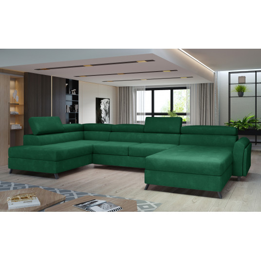Kampinė sofa Josette su patalynės dėže, audinys Kronos 19