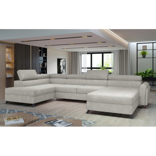 Kampinė sofa Josette su patalynės dėže, audinys Paros 02