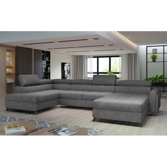 Kampinė sofa Josette su patalynės dėže, audinys Paros 06