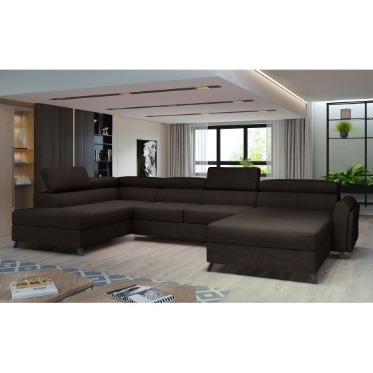 Kampinė sofa Josette su patalynės dėže, audinys Sawana 26