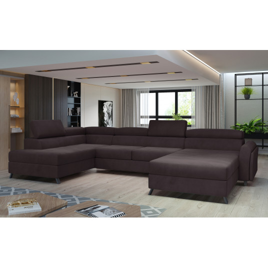 Kampinė sofa Josette su patalynės dėže, audinys Monolith 29