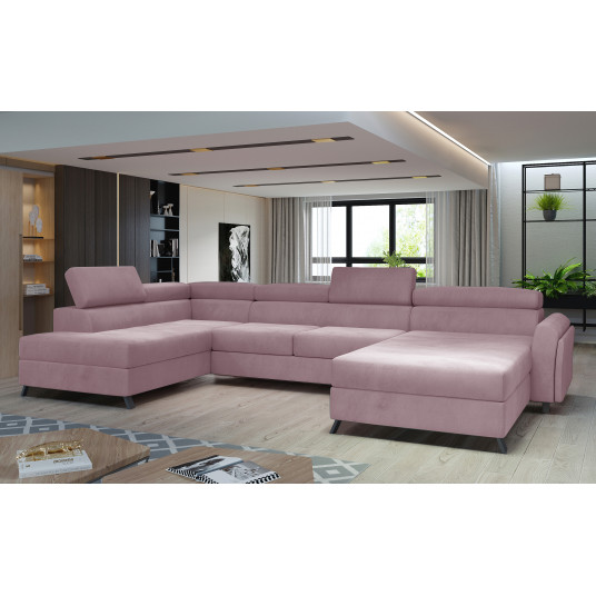 Kampinė sofa Josette su patalynės dėže, audinys Monolith 63