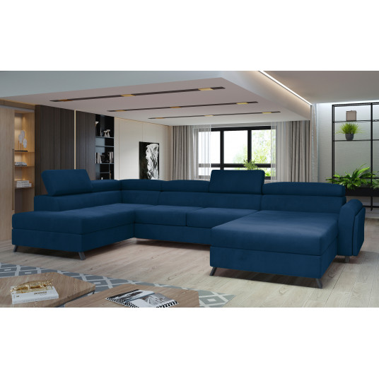 Kampinė sofa Josette su patalynės dėže, audinys Monolith 77