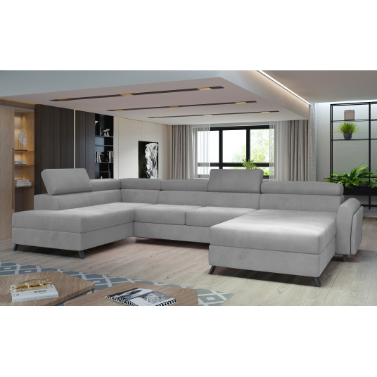 Kampinė sofa Josette su patalynės dėže, audinys Monolith 84
