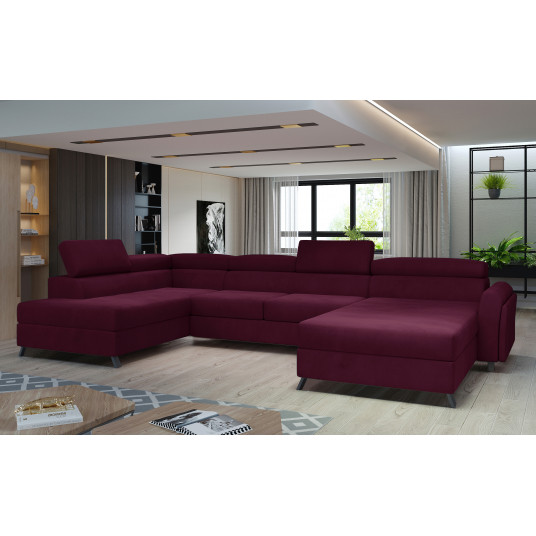 Kampinė sofa Josette su patalynės dėže, audinys Mat Velvet 68