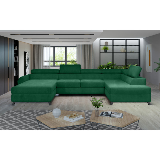 Kampinė sofa Josette su patalynės dėže, audinys Kronos 19