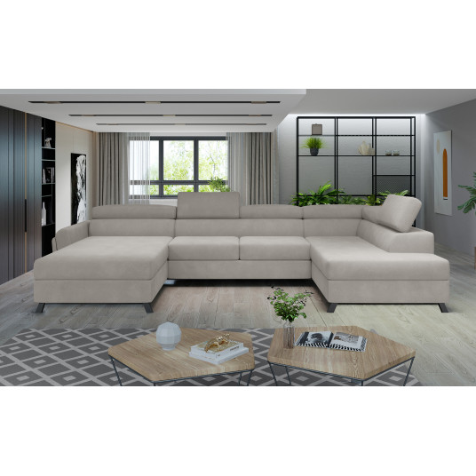 Kampinė sofa Josette su patalynės dėže, audinys Paros 02