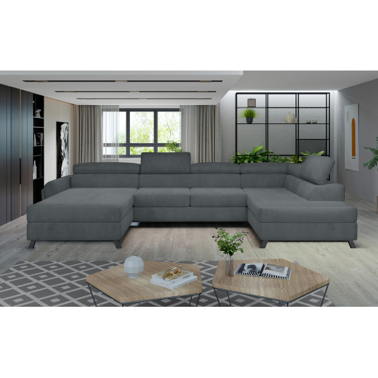  Kampinė sofa Josette su patalynės dėže, audinys Paros 06 
