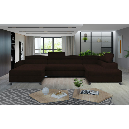 Kampinė sofa Josette su patalynės dėže, audinys Sawana 26