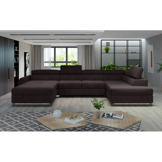 Kampinė sofa Josette su patalynės dėže, audinys Monolith 29