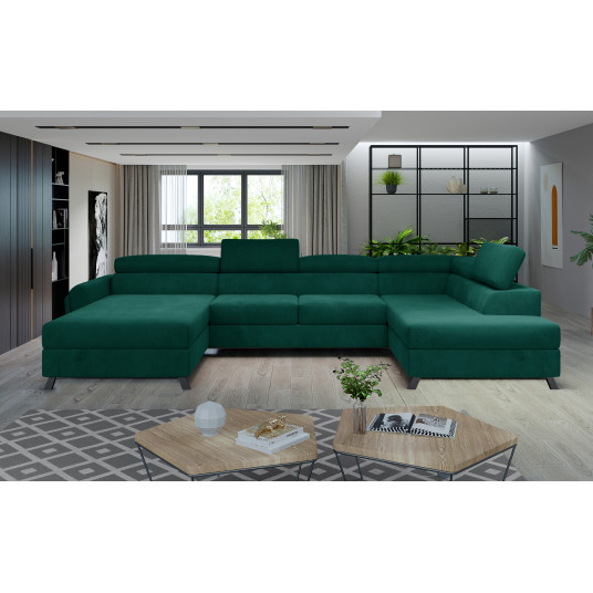 Kampinė sofa Josette su patalynės dėže, audinys Monolith 37
