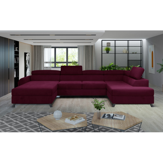Kampinė sofa Josette su patalynės dėže, audinys Mat Velvet 68