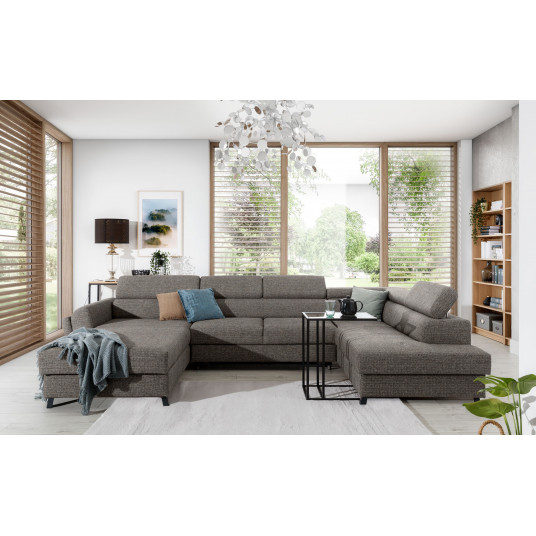 Kampinė sofa Josette su patalynės dėže, audinys Monet 24