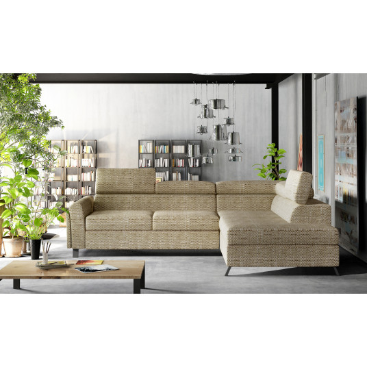 Kampinė sofa Kairos su patalynės dėže, audinys Berlin 03