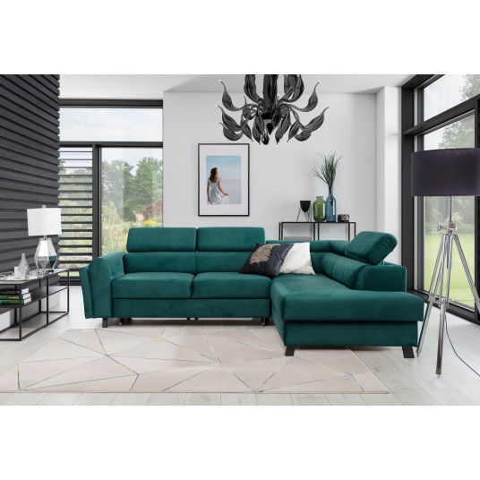  Kampinė sofa Kairos su patalynės dėže, audinys Monolith 37 