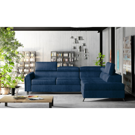 Kampinė sofa Kairos su patalynės dėže, audinys Monolith 77