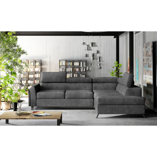 Kampinė sofa Kairos su patalynės dėže, audinys Dora 95