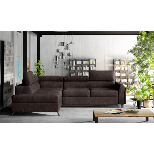 Kampinė sofa Kairos su patalynės dėže, audinys Dora 28