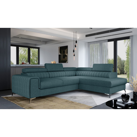 Kampinė sofa Laurence su patalynės dėže, audinys Grande 75