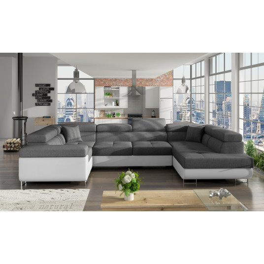  Kampinė sofa Letto su patalynės dėže, audinys Sawana 05, Soft 17 