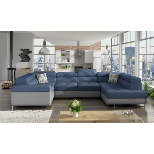 Kampinė sofa Letto su patalynės dėže, audinys Soro 76, Soft 29