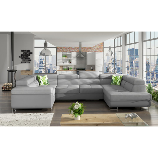 Kampinė sofa Letto su patalynės dėže, audinys Soro 83, Soft 29