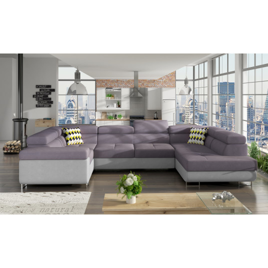 Kampinė sofa Letto su patalynės dėže, audinys Soro 65, Soro 83