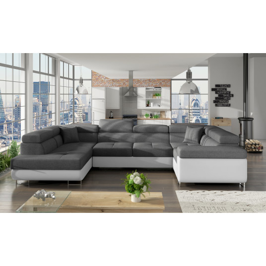 Kampinė sofa Letto su patalynės dėže, audinys Sawana 05, Soft 17