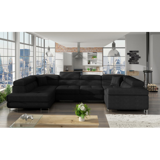 Kampinė sofa Letto su patalynės dėže, audinys Kronos 07
