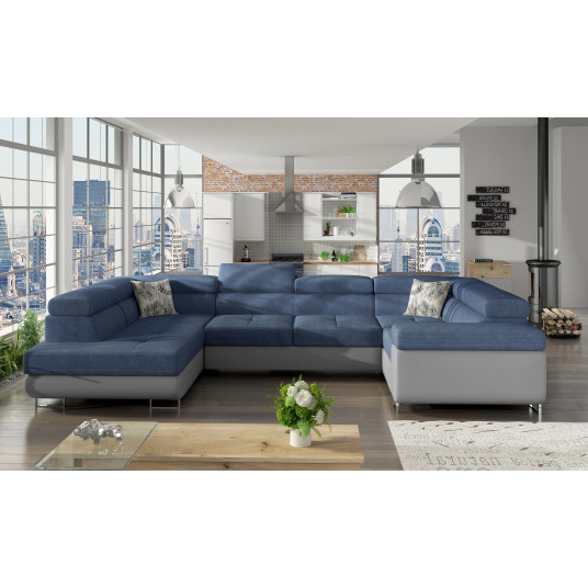 Kampinė sofa Letto su patalynės dėže, audinys Soro 76, Soft 29