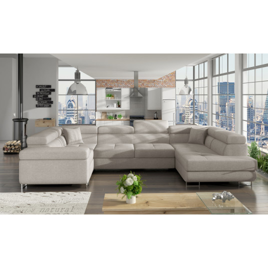 Kampinė sofa Letto su patalynės dėže, audinys Cover 02