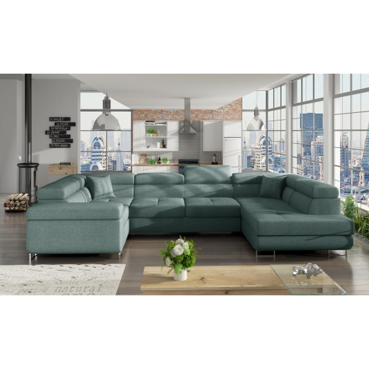 Kampinė sofa Letto su patalynės dėže, audinys Cover 70