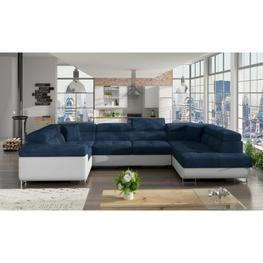 Kampinė sofa Letto su patalynės dėže, audinys Kronos 09, Soft 17