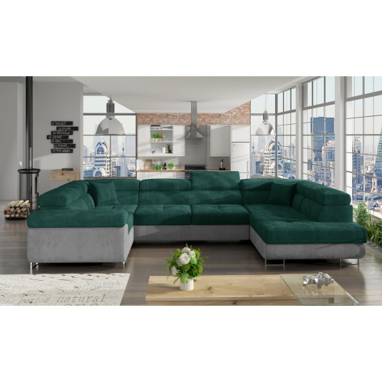 Kampinė sofa Letto su patalynės dėže, audinys Kronos 19, Paros 05