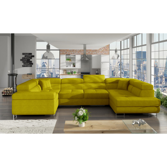 Kampinė sofa Letto su patalynės dėže, audinys Omega 68 