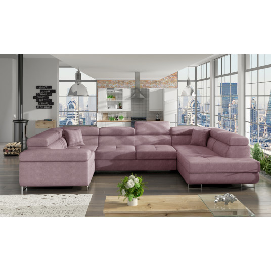 Kampinė sofa Letto su patalynės dėže, audinys Soro 61