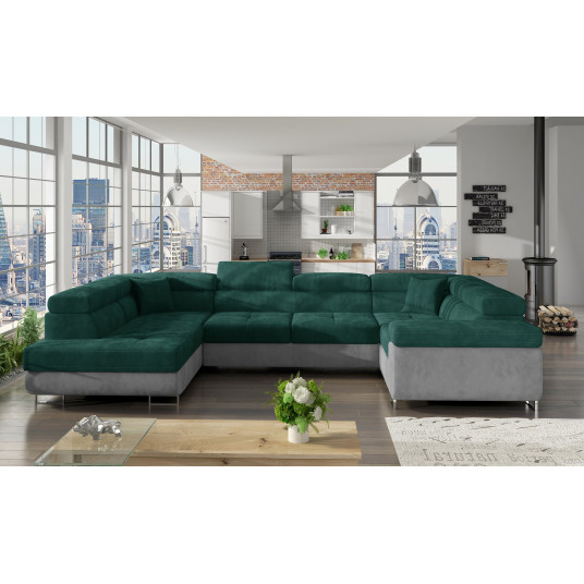 Kampinė sofa Letto su patalynės dėže, audinys Kronos 19, Paros 05