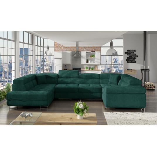 Kampinė sofa Letto su patalynės dėže, audinys Kronos 19